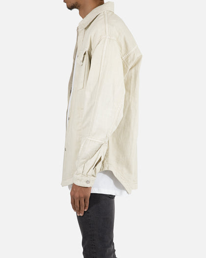 MNML Denim Over Long Sleeve T-Shirt White