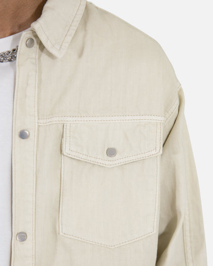 MNML Denim Over Long Sleeve T-Shirt White