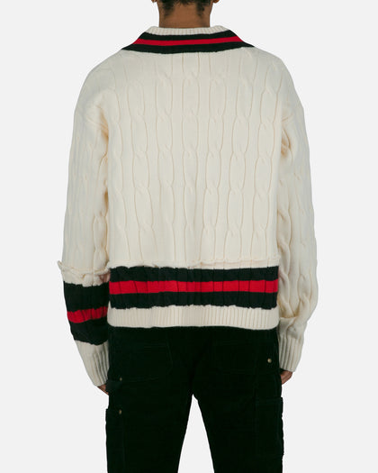 MNML Classic V Neck Sweater Off White