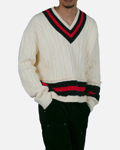 MNML Classic V Neck Sweater Off White