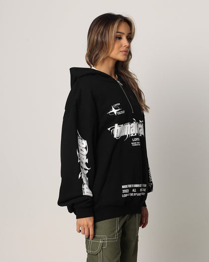 Loiter Rave Zip Hoodie Black