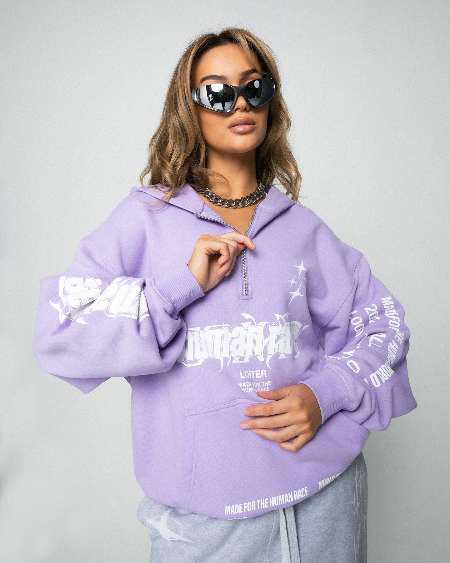 Loiter Rave Zip Hoodie Lilac | Culture Kings US