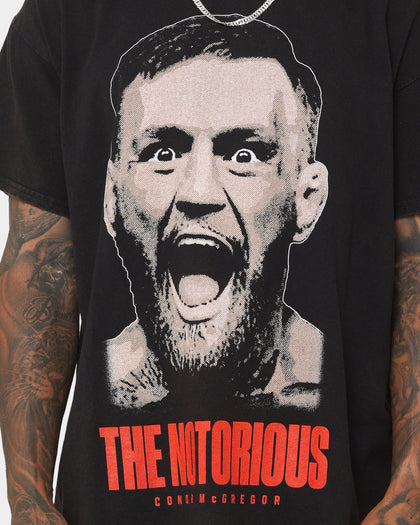 UFC By Goat Crew Conor McGregor Face Vintage T-Shirt Black Wash