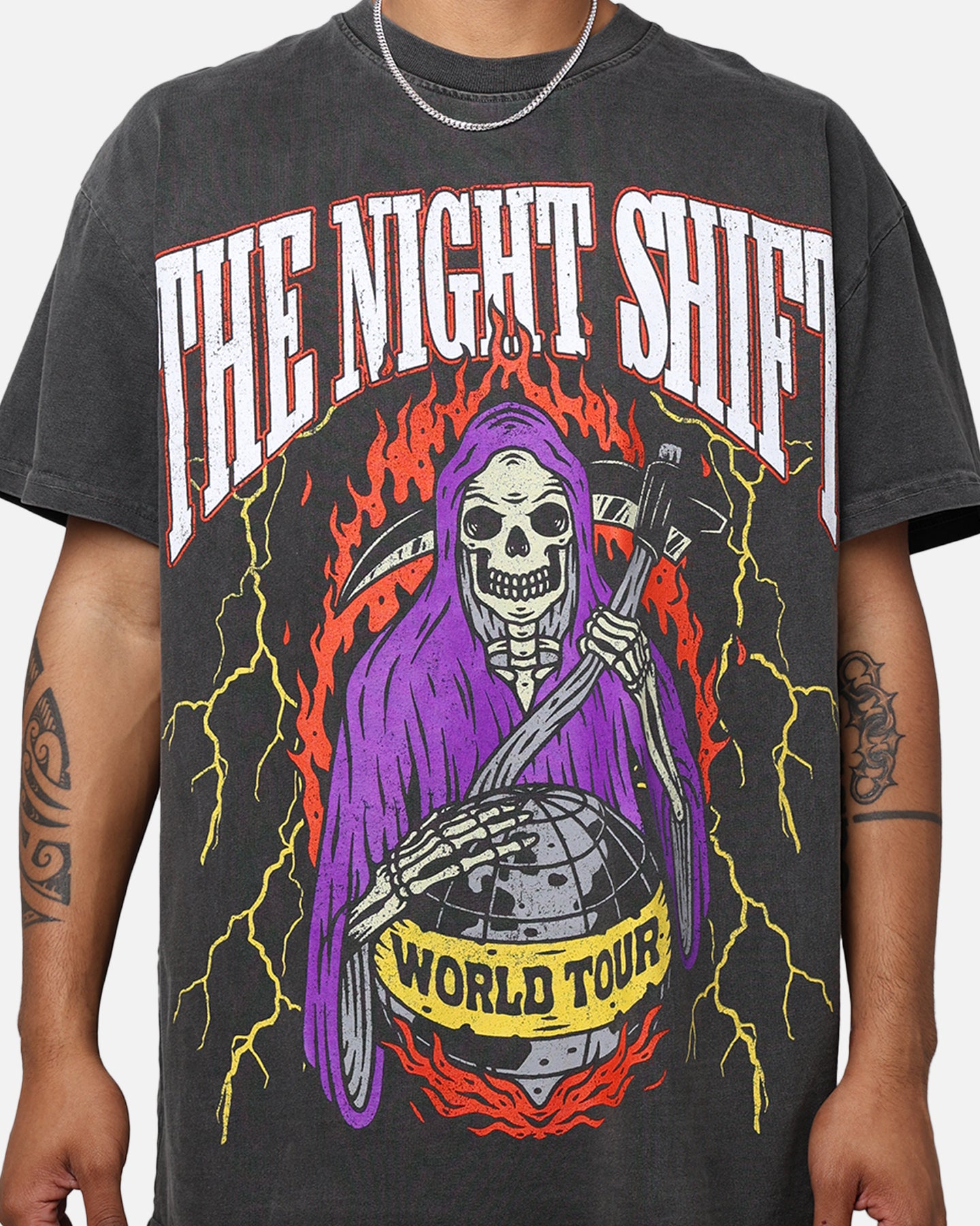 The Night Shift World Tour Heavyweight Vintage T-Shirt Black Wash