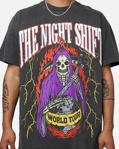 The Night Shift World Tour Heavyweight Vintage T-Shirt Black Wash