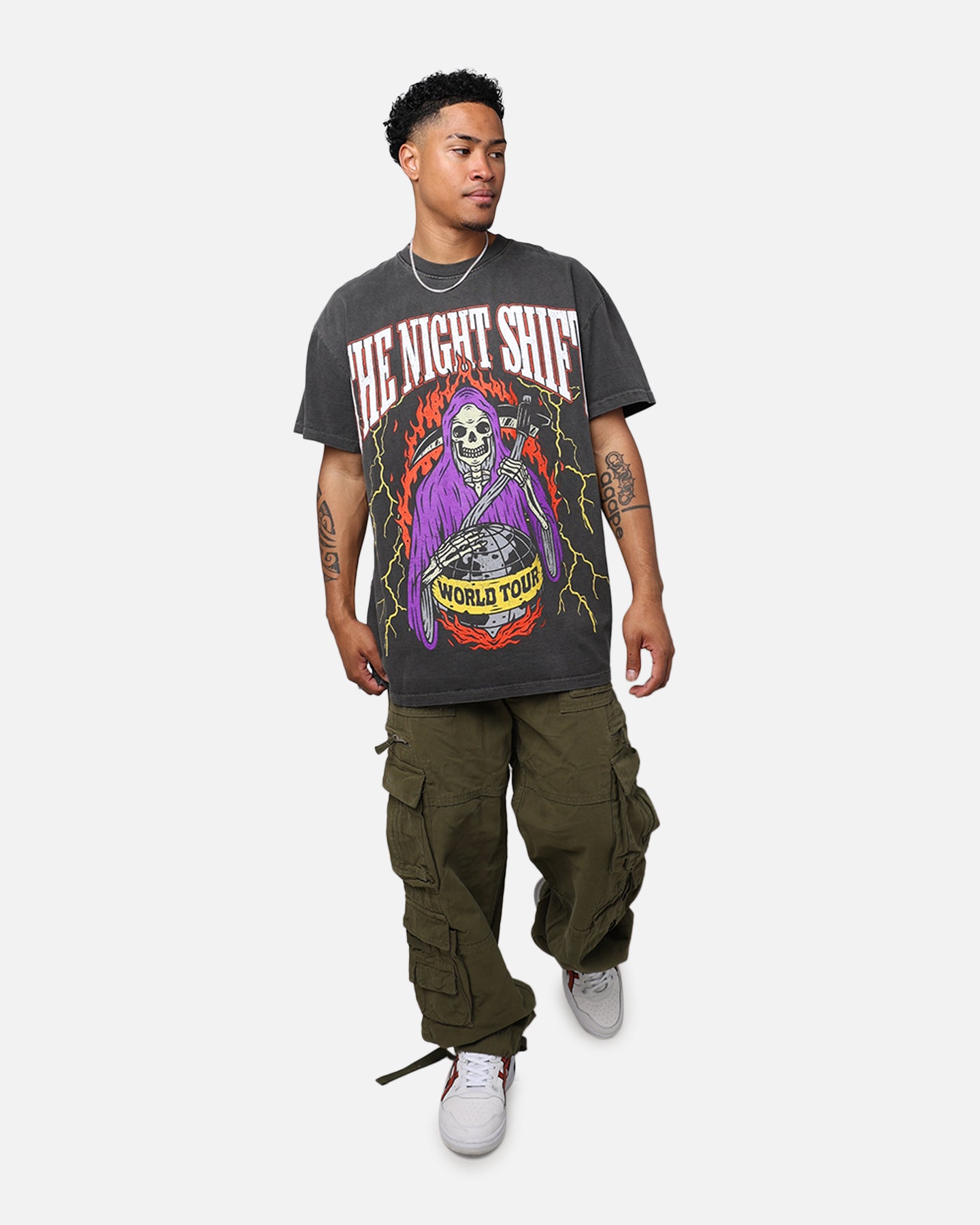 The Night Shift World Tour Heavyweight Vintage T-Shirt Black Wash