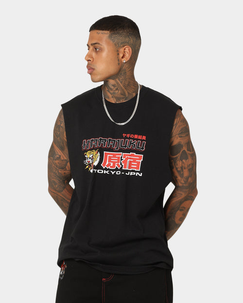 Goat Crew Harajuku Muscle T-Shirt Black