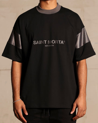 Saint Morta Box Panel T-Shirt Black