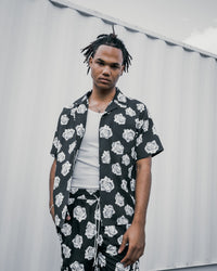 Saint Morta Vintage Rose Short Sleeve Shirt Black
