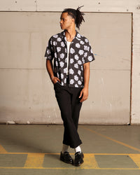 Saint Morta Vintage Rose Short Sleeve Shirt Black