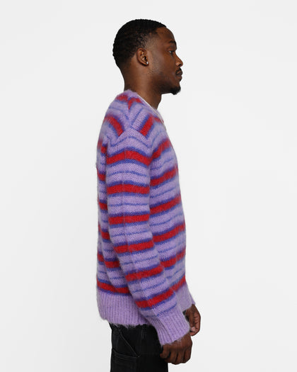 MNML Striped Mohair Sweater Purple