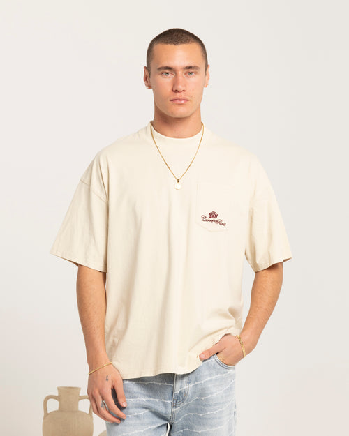 Carre Class Oversized Pocket T-Shirt Light Stone