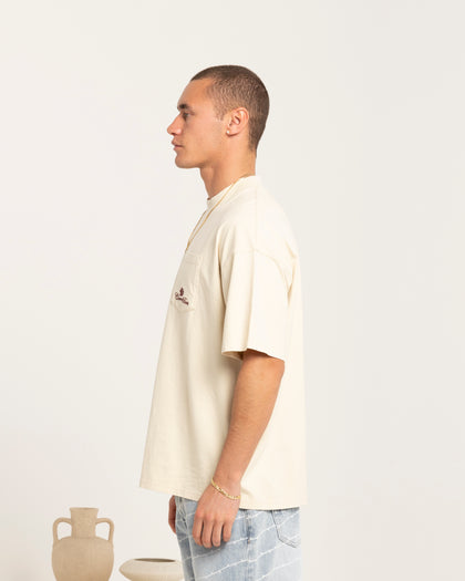 Carre Class Oversized Pocket T-Shirt Light Stone