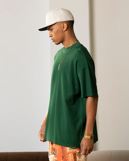 Carre Terry Oversized T-Shirt Forest Green