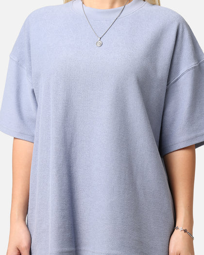 Carre Terry Oversized T-Shirt Blue
