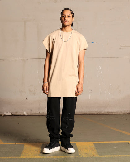 Saint Morta Cutoff Bat T-Shirt Stone