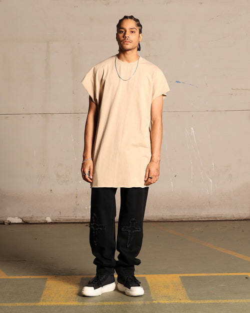 Saint Morta Cutoff Bat T-Shirt Stone