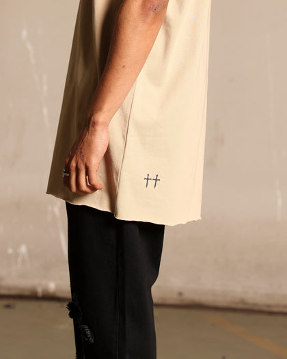 Saint Morta Cutoff Bat T-Shirt Stone