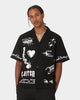 Loiter Tattoo Button Up Shirt Black