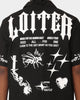 Loiter Tattoo Button Up Shirt Black