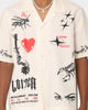 Loiter Tattoo Button Up Shirt Ecru