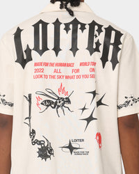 Loiter Tattoo Button Up Shirt Ecru