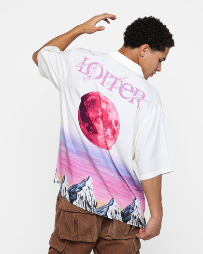 Loiter Mountain Range Button Up T-Shirt Off White