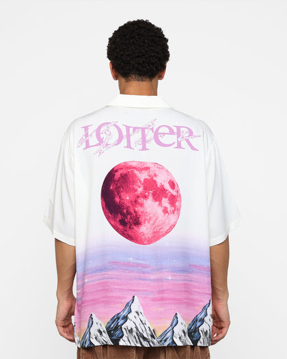 Loiter Mountain Range Button Up T-Shirt Off White