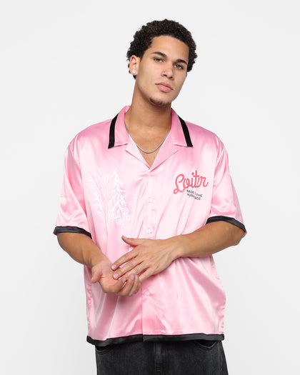 Loiter Flora Button Up T-Shirt Pink
