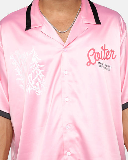 Loiter Flora Button Up T-Shirt Pink