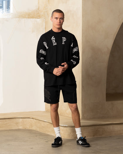 Carre Global Oversized Long Sleeve T-Shirt Black