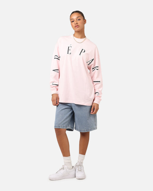Carre Global Oversized Long Sleeve T-Shirt Pink