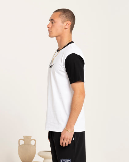 Carre Script Two Tone T-Shirt White/Black