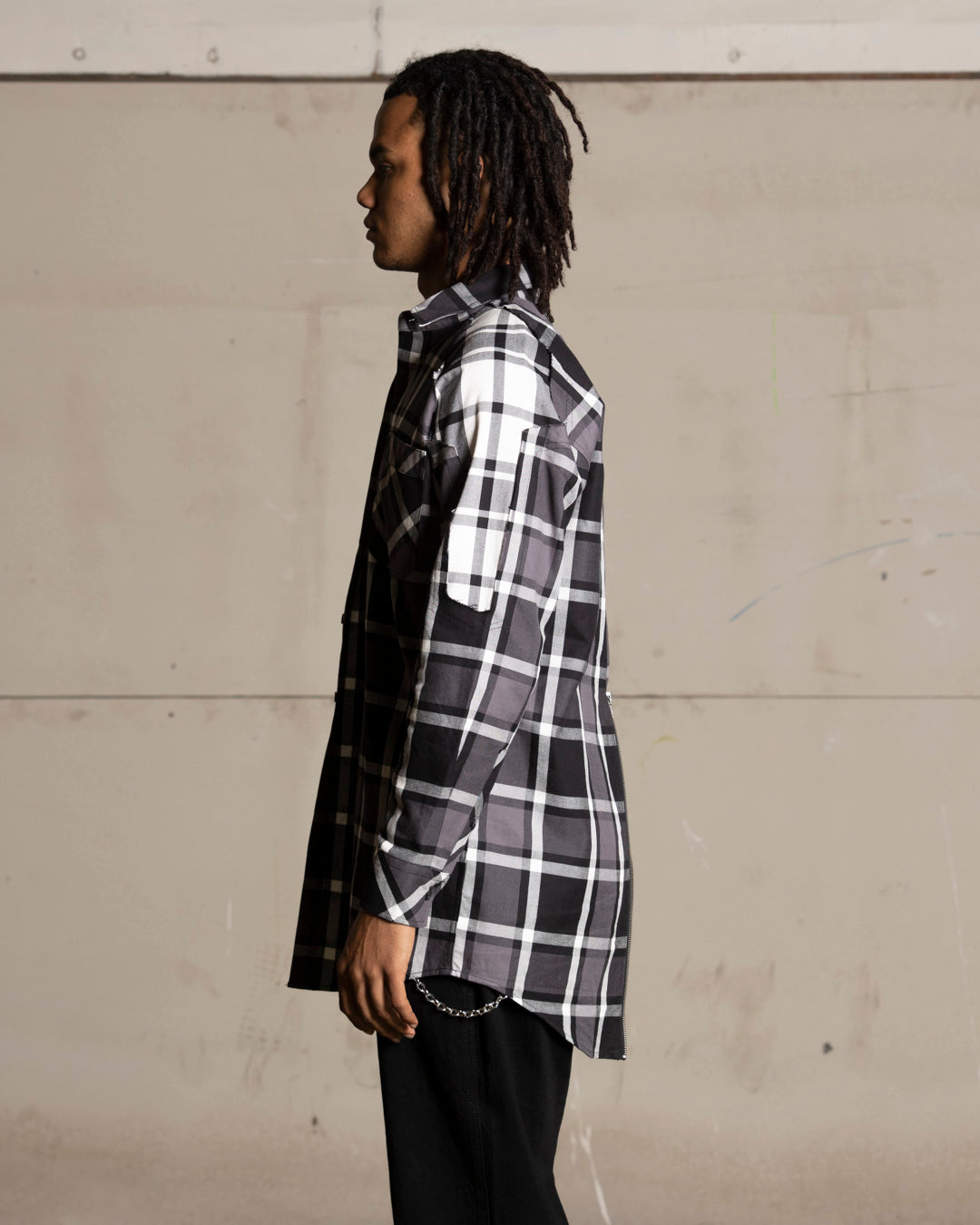 【CMMAWEAR】LS T-SHIRT / BLACK TARTAN S/M Teshio Check Long Sleeve Shirt Black | ALLSAINTS US