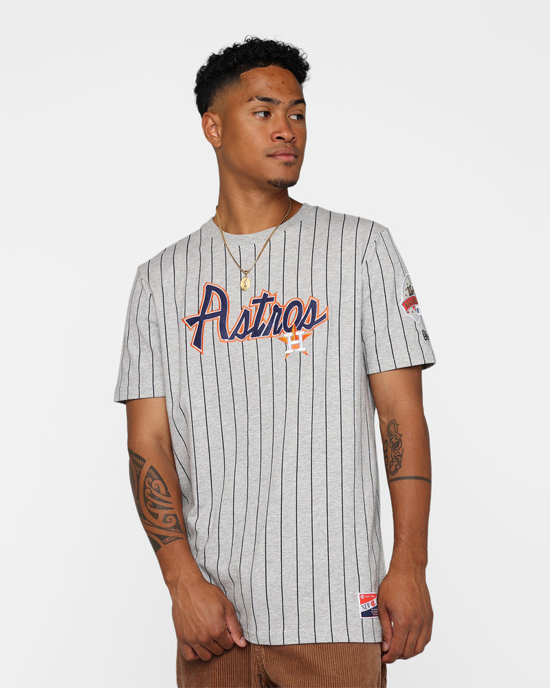 New Era Houston Astros Pinstripe T-Shirt Grey - Size XL