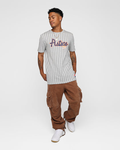New Era Houston Astros Pinstripe T-Shirt Grey