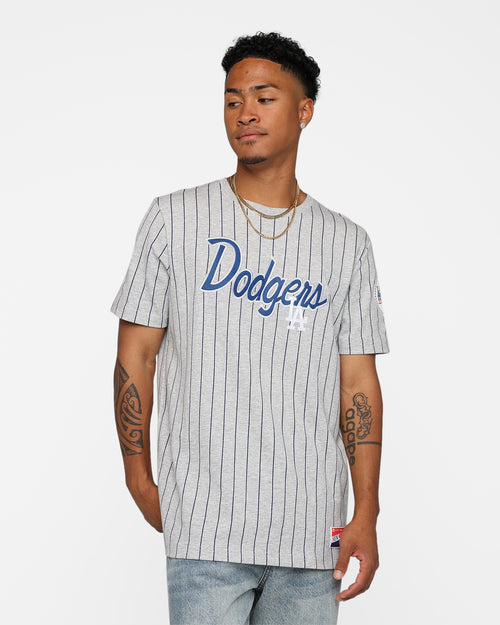 New Era Los Angeles Dodgers Pinstripe T-Shirt Grey