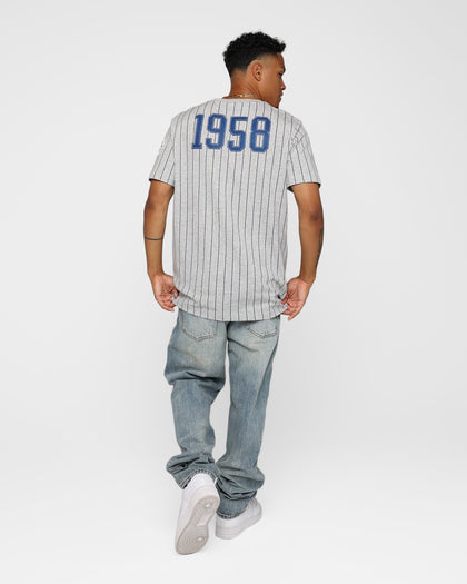 New Era Los Angeles Dodgers Pinstripe T-Shirt Grey