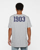New Era New York Yankees Pinstripe T-Shirt Grey