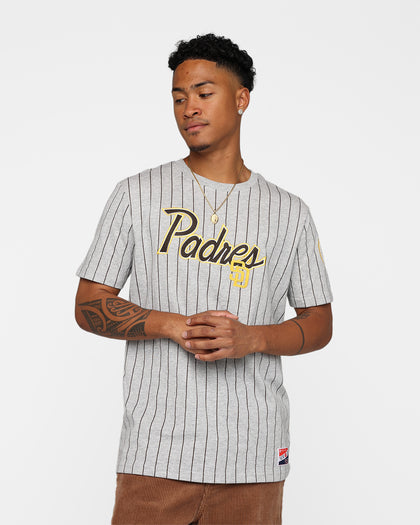 New Era San Diego Padres Pinstripe T-Shirt Grey