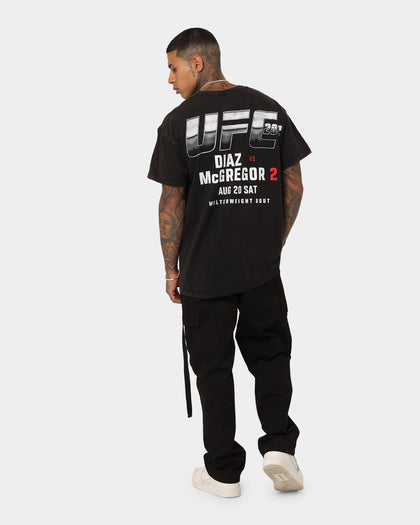UFC By Goat Crew Nate Diaz vs Conor McGregor 202 Card Vintage T-Shirt Black Wash