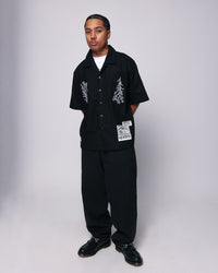 Loiter Witness Button Up T-Shirt Black