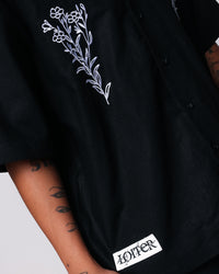 Loiter Witness Button Up T-Shirt Black