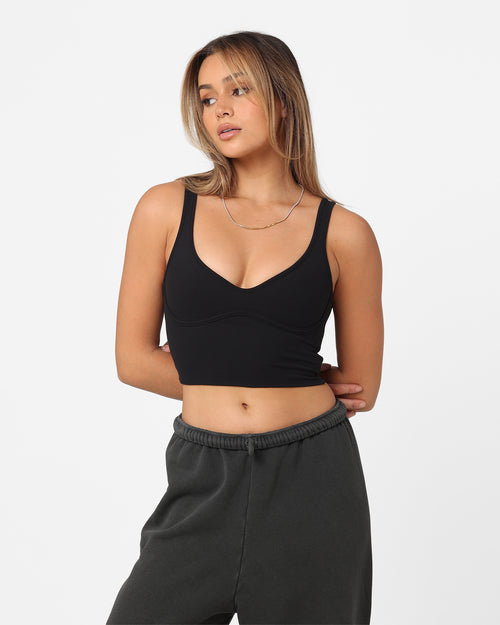 Joah Brown Women's Contour Crop Tank Top Onyx