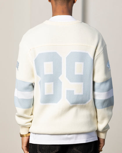 Carré Grid Iron Knitted Sweater Off White