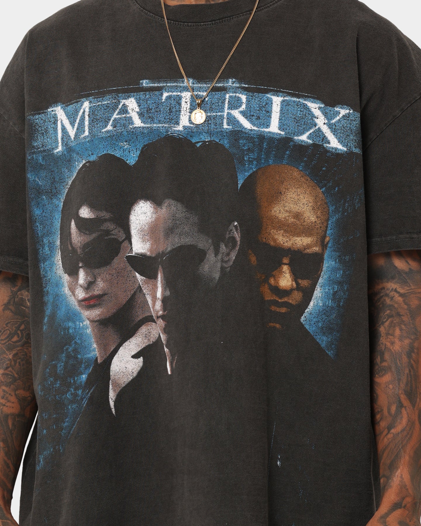 73Studio X The Matrix Heavyweight Vintage T-Shirt Black Wash