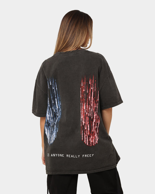 73Studio X The Matrix Heavyweight Vintage T-Shirt Black Wash