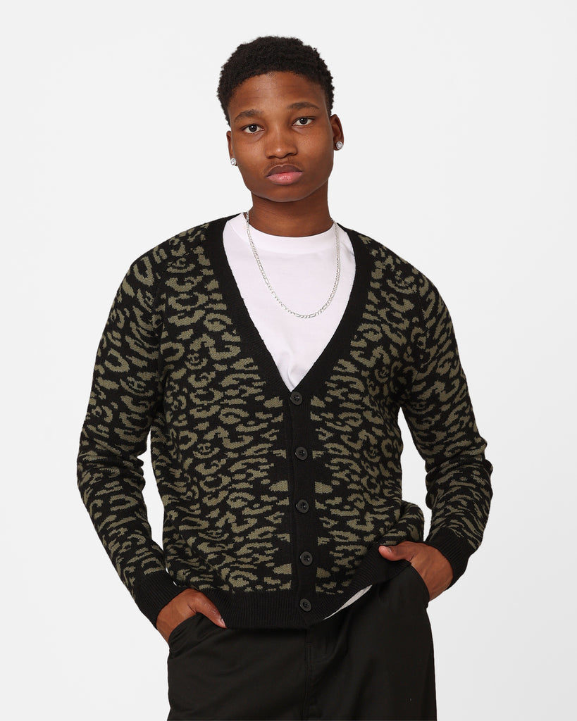 XXIII Thiago Leopard Cardigan Khaki/Black | Culture Kings US