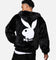 Playboy By Culture Kings Full Zip Faux Fur Bunny Hoodie Black