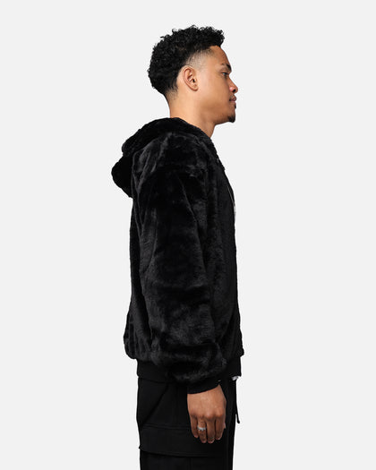 Playboy By Culture Kings Full Zip Faux Fur Bunny Hoodie Black